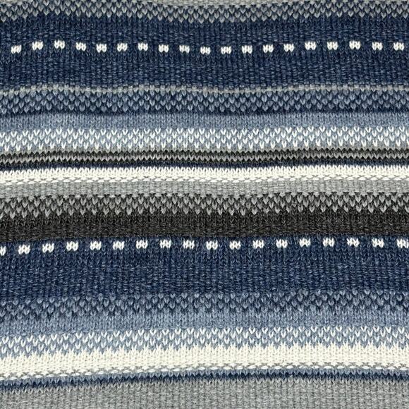 VTG Dressbarn Fair Isle Full Zip Hoodie Sweater Women's M Blue Gray White - Picture 4 of 12